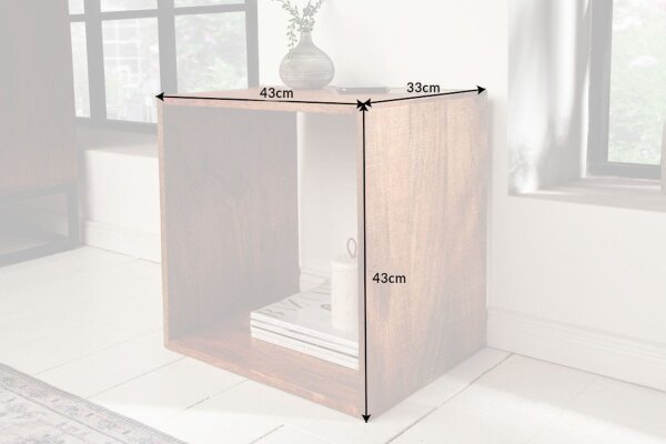 Table dappoint en bois de manguier naturel 43 x 33 cm