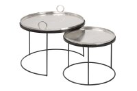 Set de 2 tables dappoint avec plateaux Métal...