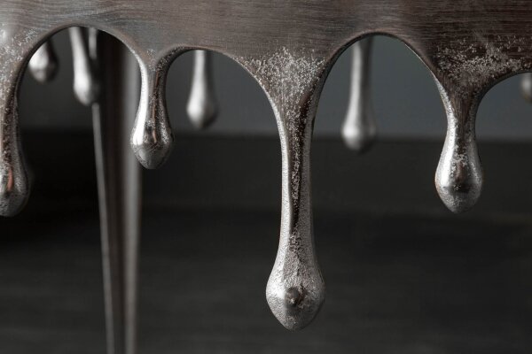 Table dappoint en aluminium argenté 34 x 34 cm