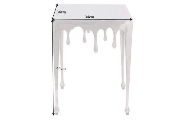 Table dappoint en aluminium argenté 34 x 34 cm