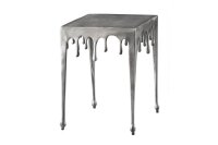 Table dappoint en aluminium argenté 34 x 34 cm
