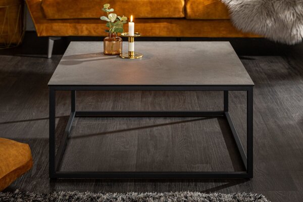 Table basse en céramique gris aspect béton 75x40 cm (lxh)