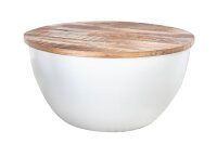 Table coffre ronde Ø 61 cm Mango bois métal...