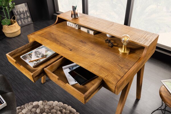 Bureau avec tiroir en bois de manguier naturel 120x86 cm
