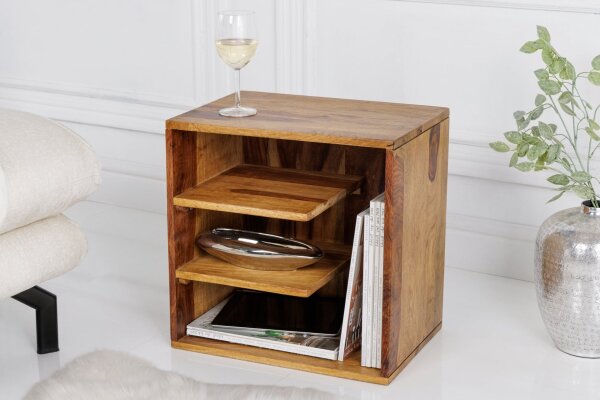 Table dappoint en bois de sheesham naturel 43 x 30 cm