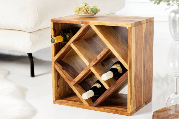 Armoires à vin en bois de Sheesham naturel 40 x 25 cm