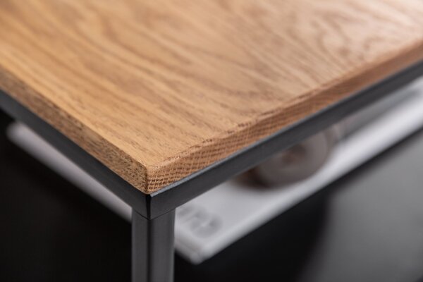 Table basse bois (chêne) métal en noir naturel 95x55 cm