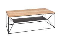 Table basse bois (chêne) métal 110 x 55 cm