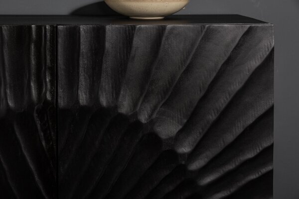 Buffet noir or 140 x 75 cm bois métal fait main