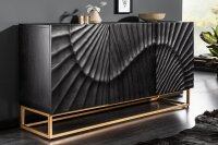 Buffet noir or 140 x 75 cm bois métal fait main