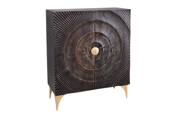 Highboard décoratif noir or H : 120 cm Travail manuel