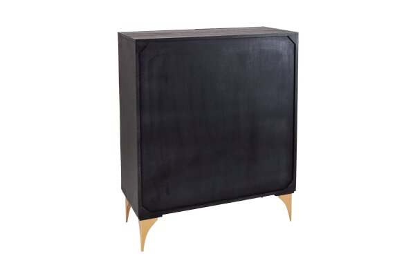Highboard décoratif noir or H : 120 cm Travail manuel