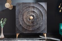 Highboard décoratif noir or H : 120 cm Travail manuel
