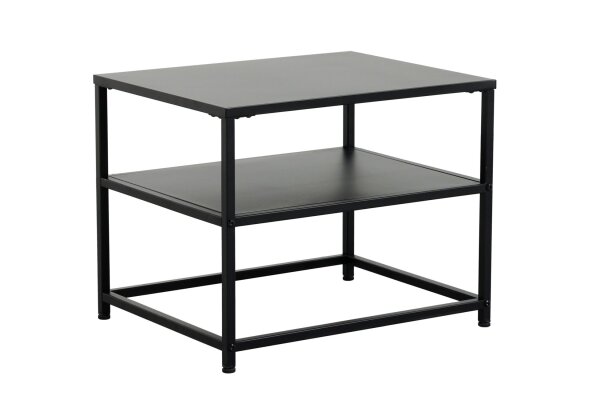 Table dappoint avec espace de rangement Acier noir 50 x 40 cm
