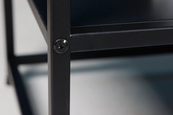 Table dappoint avec espace de rangement Acier noir 50 x 40 cm