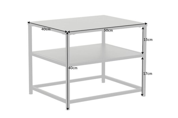 Table dappoint avec espace de rangement Acier noir 50 x 40 cm