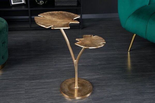 Table dappoint en métal doré 50 x 32 cm travail manuel