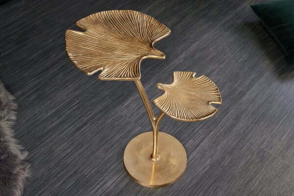Table dappoint en métal doré 50 x 32 cm travail manuel