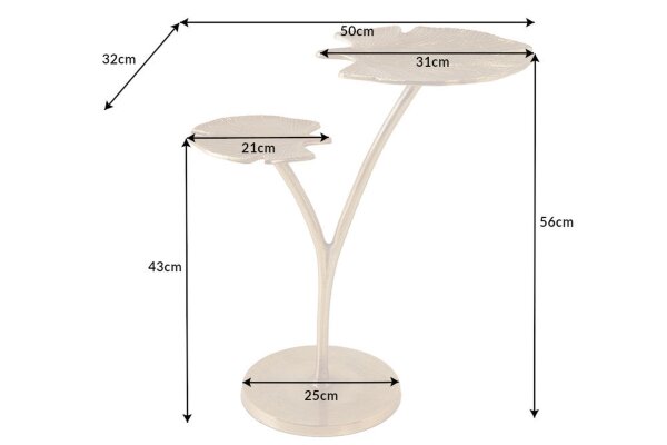 Table dappoint en métal doré 50 x 32 cm travail manuel