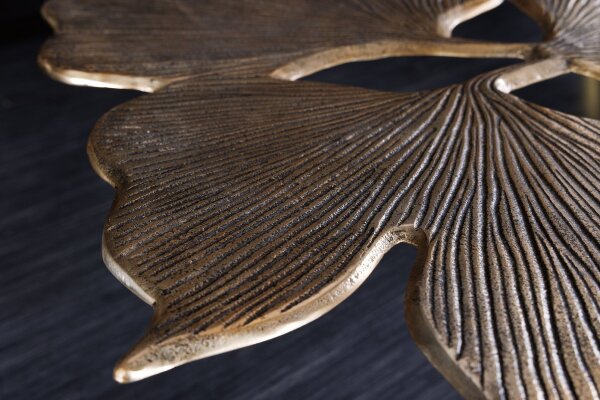 Table basse en métal doré noir 75x73 cm artisanale