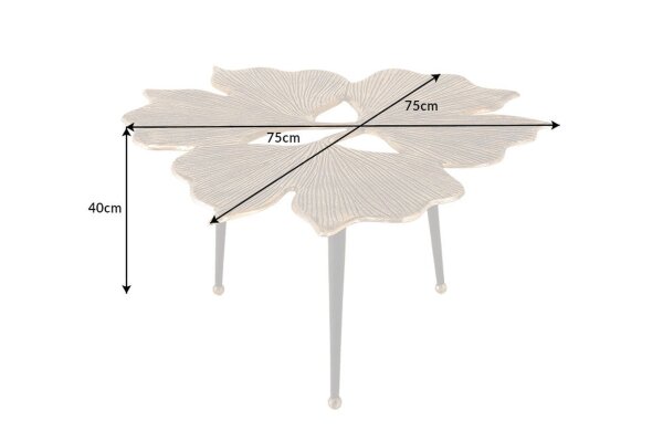 Table basse en métal doré noir 75x73 cm artisanale