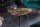 Table basse en métal doré noir 75x73 cm artisanale