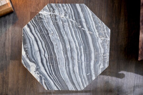 Table basse en marbre métal 50 x 50 cm en gris noir