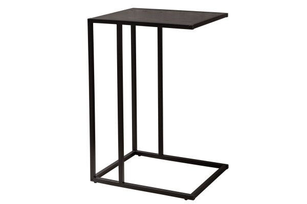 Table dappoint en noir 43 x 35 cm forme C métal MDF