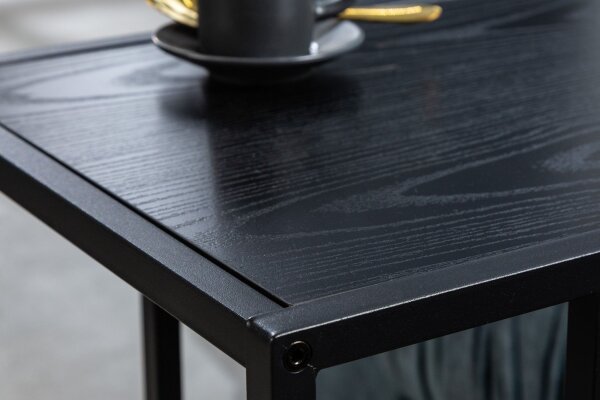 Table dappoint en noir 43 x 35 cm forme C métal MDF