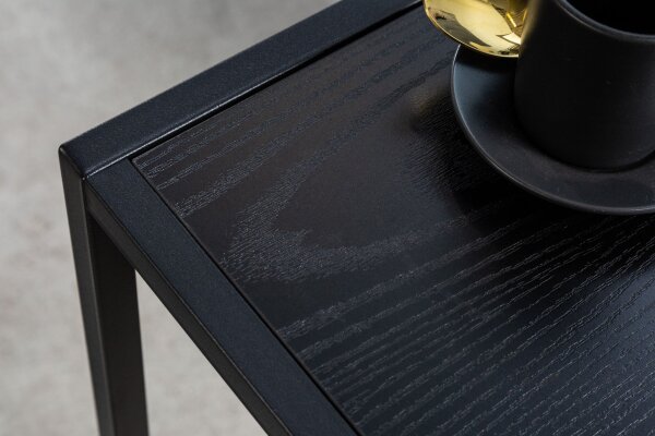 Table dappoint en noir 43 x 35 cm forme C métal MDF