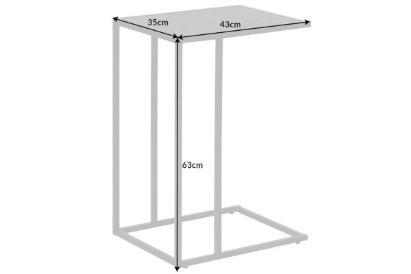 Table dappoint en noir 43 x 35 cm forme C métal MDF