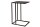 Table dappoint en noir 43 x 35 cm forme C métal MDF