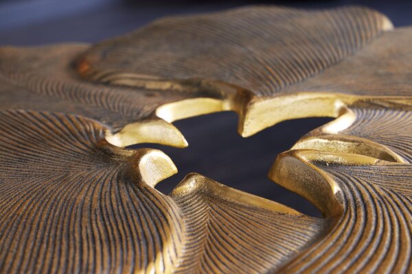 Table basse en métal doré noir 94x92 cm artisanale