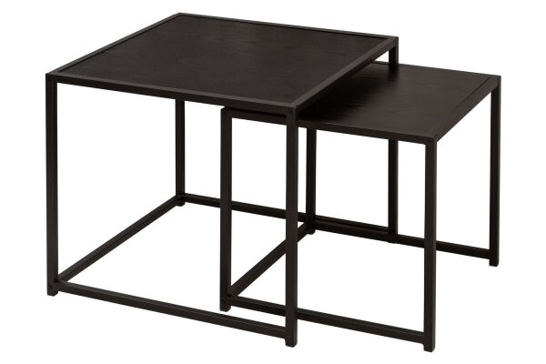 Lot de 2 tables dappoint noires carrées Modernes