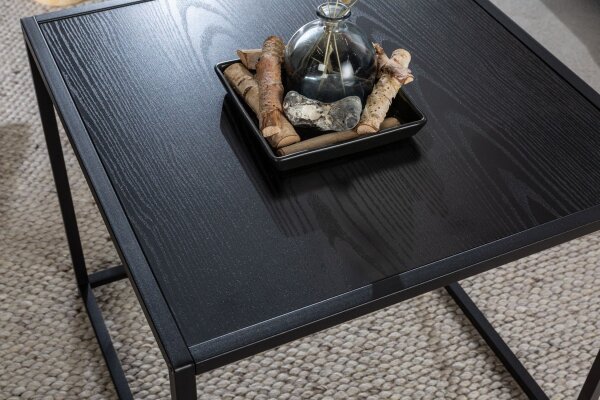 Lot de 2 tables dappoint noires carrées Modernes
