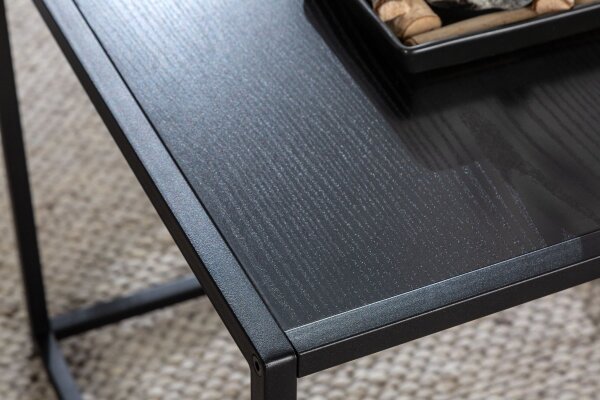 Lot de 2 tables dappoint noires carrées Modernes