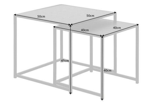 Lot de 2 tables dappoint noires carrées Modernes