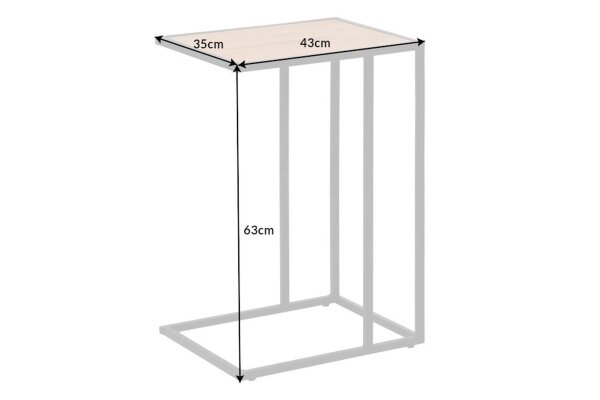 Table dappoint 43x35 cm forme C H : 63 cm Métal MDF
