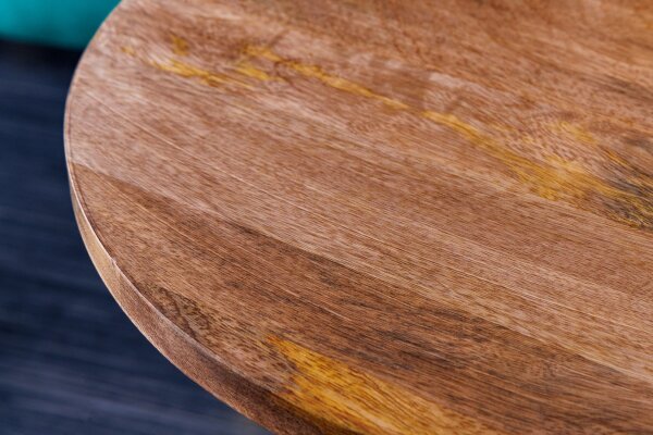 Table dappoint mangue bois métal 38x38 cm artisanale