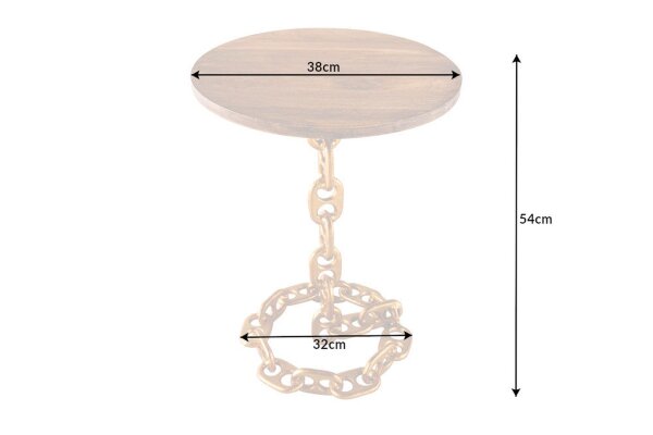 Table dappoint mangue bois métal 38x38 cm artisanale
