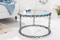 Table basse en verre trempé Fer en argent 65x65 cm...