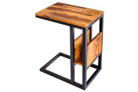 Table dappoint bois de sheesham m&eacute;tal 45 x 30 cm