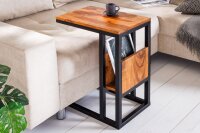 Table dappoint bois de sheesham métal 45 x 30 cm