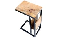 Table dappoint mangue bois métal 45 x 30 cm forme C