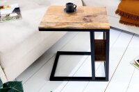 Table dappoint mangue bois métal 45 x 30 cm forme C