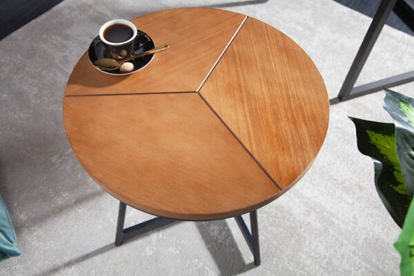 Table dappoint bois (chêne) métal 45 x 45 cm