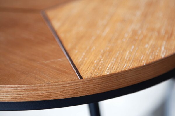 Table dappoint bois (chêne) métal 45 x 45 cm
