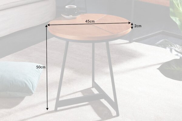 Table dappoint bois (chêne) métal 45 x 45 cm