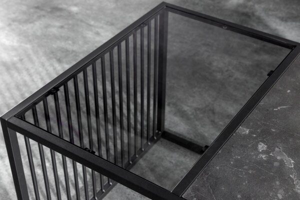 Table basse verre MDF métal en noir 100 x 50 cm Moderne