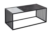 Table basse verre MDF m&eacute;tal en noir 100 x 50 cm...